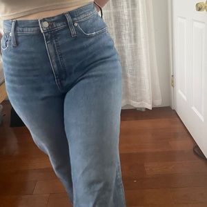 Madewell wide leg, short crop jeans
